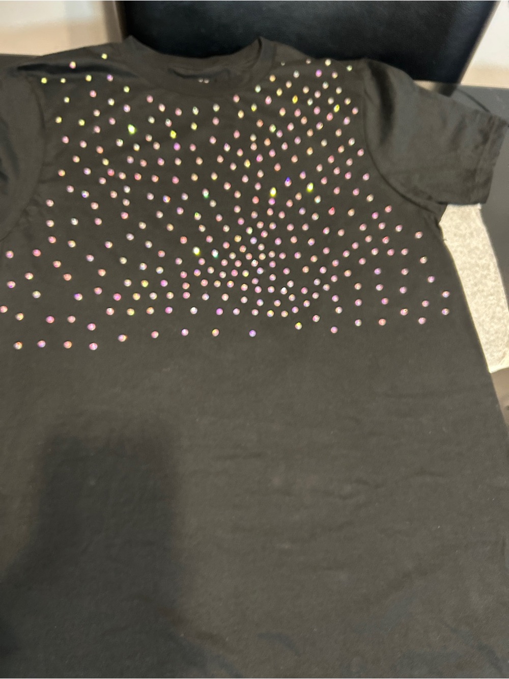 Goodfellow & Co Black Short Sleeve Tee with Iridescent Studs